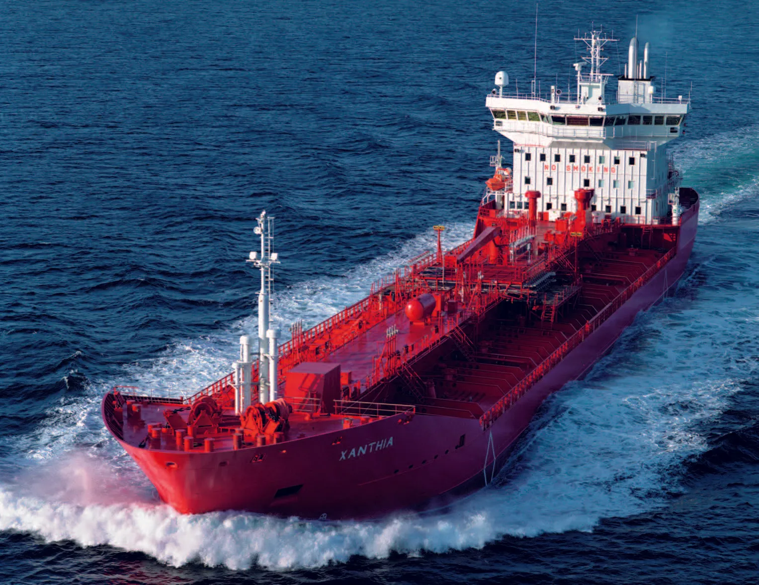 Chemical tanker ship at sea